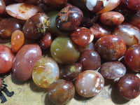 Polished Bright Red/ Orange Small to Medium Sized Carnelian Agate Palm Stones / Gallets - sold per kg - From Madagascar - TopRock