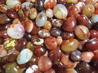 Polished Bright Red/ Orange Small to Medium Sized Carnelian Agate Palm Stones / Gallets - sold per kg - From Madagascar - TopRock