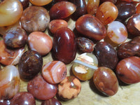 Polished Bright Red/ Orange Small to Medium Sized Carnelian Agate Palm Stones / Gallets - sold per kg - From Madagascar - TopRock