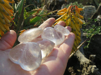 Polished Small Rock Crystal Quartz Gemstone Hearts  - sold per kg  from Madagascar - TopRock