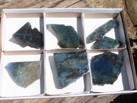 Polished One Side Polished Labradorite Slabs  x 6 From Madagascar - TopRock