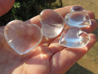 Polished Small Rock Crystal Quartz Gemstone Hearts  - sold per kg  from Madagascar - TopRock