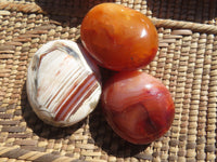 Polished Bright Red/ Orange Small to Medium Sized Carnelian Agate Palm Stones / Gallets - sold per kg - From Madagascar - TopRock