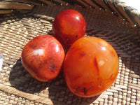 Polished Bright Red/ Orange Small to Medium Sized Carnelian Agate Palm Stones / Gallets - sold per kg - From Madagascar - TopRock