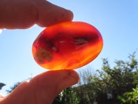 Polished Bright Red/ Orange Small to Medium Sized Carnelian Agate Palm Stones / Gallets - sold per kg - From Madagascar - TopRock