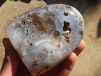 Polished Agate Standing Free Forms x 2 From Madagascar