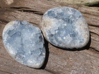 Natural Crystal Centred Blue Celestite Eggs  x 2 From Sakoany, Madagascar - TopRock