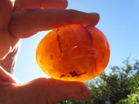 Polished Bright Red/ Orange Small to Medium Sized Carnelian Agate Palm Stones / Gallets - sold per kg - From Madagascar - TopRock