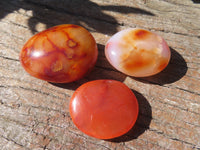 Polished Bright Red/ Orange Small to Medium Sized Carnelian Agate Palm Stones / Gallets - sold per kg - From Madagascar - TopRock