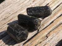 Natural Single Terminated Alluvial Black Schorl Tourmaline Crystals  x 69 From Zimbabwe - TopRock