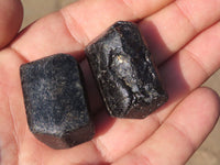 Natural Single Terminated Alluvial Black Schorl Tourmaline Crystals  x 69 From Zimbabwe - TopRock