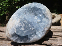 Natural Crystal Centred Blue Celestite Eggs  x 2 From Sakoany, Madagascar - TopRock