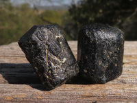 Natural Single Terminated Alluvial Black Schorl Tourmaline Crystals  x 69 From Zimbabwe - TopRock