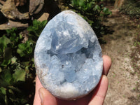 Natural Crystal Centred Blue Celestite Eggs  x 2 From Sakoany, Madagascar - TopRock