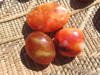 Polished Bright Red/ Orange Small to Medium Sized Carnelian Agate Palm Stones / Gallets - sold per kg - From Madagascar - TopRock