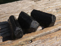 Natural Single Terminated Alluvial Black Schorl Tourmaline Crystals  x 69 From Zimbabwe - TopRock