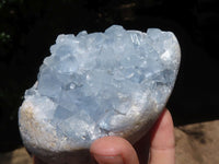 Natural Crystal Centred Blue Celestite Eggs  x 2 From Sakoany, Madagascar - TopRock