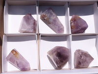 Polished Smokey Amethyst Window Quartz Points   x 6 From Madagascar - TopRock