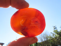 Polished Bright Red/ Orange Small to Medium Sized Carnelian Agate Palm Stones / Gallets - sold per kg - From Madagascar - TopRock