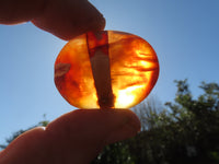 Polished Bright Red/ Orange Small to Medium Sized Carnelian Agate Palm Stones / Gallets - sold per kg - From Madagascar - TopRock