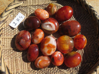 Polished Bright Red/ Orange Small to Medium Sized Carnelian Agate Palm Stones / Gallets - sold per kg - From Madagascar - TopRock