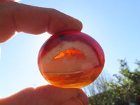 Polished Bright Red/ Orange Small to Medium Sized Carnelian Agate Palm Stones / Gallets - sold per kg - From Madagascar - TopRock