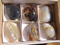 Polished Agate Standing Free Forms x 6 From West Coast, Madagascar