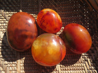 Polished Bright Red/ Orange Small to Medium Sized Carnelian Agate Palm Stones / Gallets - sold per kg - From Madagascar - TopRock