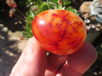 Polished Bright Red/ Orange Small to Medium Sized Carnelian Agate Palm Stones / Gallets - sold per kg - From Madagascar - TopRock