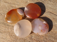 Polished  Small Ocean  Flower Agate Palm Stones  x 35 From Madagascar