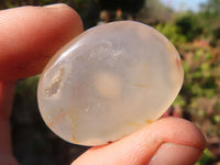 Polished  Small Ocean  Flower Agate Palm Stones  x 35 From Madagascar