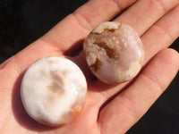 Polished  Small Ocean  Flower Agate Palm Stones  x 35 From Madagascar