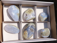 Polished Blue Lace Agate Free Forms  x 6 From Nsanje, Malawi