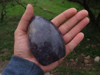 Polished Beautiful Deep Purple Lepidolite Standing Free Forms With Pink Rubellite Tourmaline & Quartz x 3 From Ambatondrazaka, Madagascar - TopRock