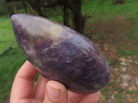 Polished Beautiful Deep Purple Lepidolite Standing Free Forms With Pink Rubellite Tourmaline & Quartz x 3 From Ambatondrazaka, Madagascar - TopRock