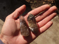 Natural Clear Smokey Quartz Crystals  x 12 From Malawi