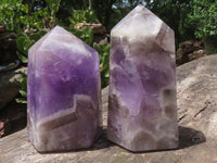 Polished Amethyst Points With Smokey Patterns x 2 From Madagascar - TopRock