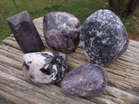 Polished Dark Purple Lepidolite Free Forms  x 5 From Zimbabwe - TopRock