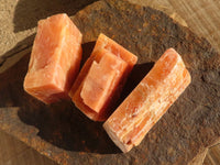 Natural New Sunset Orange Calcite Specimens x 12 From Spitzkop, Namibia