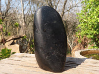 Polished Black Tourmaline Standing Free Form  x 1 From Madagascar