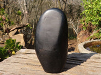 Polished Black Tourmaline Standing Free Form  x 1 From Madagascar