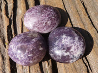 Polished Small Purple Lepidolite Palm Stones  x 12 From Ambatondrazaka, Madagascar - Toprock Gemstones and Minerals 