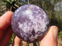 Polished Small Purple Lepidolite Palm Stones  x 12 From Ambatondrazaka, Madagascar - Toprock Gemstones and Minerals 