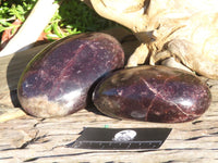 Polished XL Dark Purple Lithium Mica Lepidolite Gallet Free Forms x 2 From Zimbabwe - TopRock