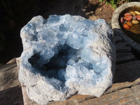 Natural Blue Celestite Geode Specimen  x 1 From Sakoany, Madagascar