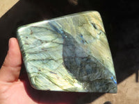 Polished Flashy Labradorite Standing Free Forms  x 3 From Tulear, Madagascar - Toprock Gemstones and Minerals 