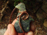 Polished  Copper Wire Wrapped Leopard Stone Eagle Pendants  x 6 From Zimbabwe