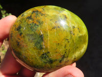 Polished Green Opal Palm Stones  x 6 From Antsirabe, Madagascar - Toprock Gemstones and Minerals 