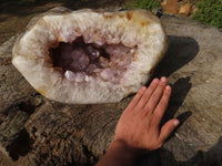 Polished XL Agate Geode With Amethyst Quartz Centre x 1 From Maintirano, Madagascar - TopRock