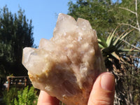 Natural White Phantom Smokey Quartz Clusters  x 2 From Luena, Congo - Toprock Gemstones and Minerals 